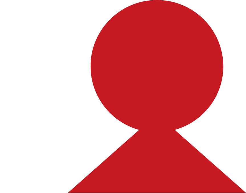 Symbol with white and red shape